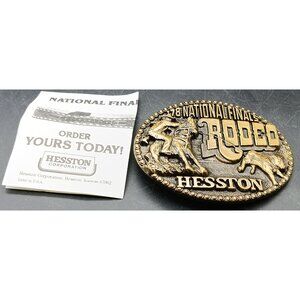 1978 Hesston National Finals Rodeo Belt Buckle Vintage Fourth Edition Collectors